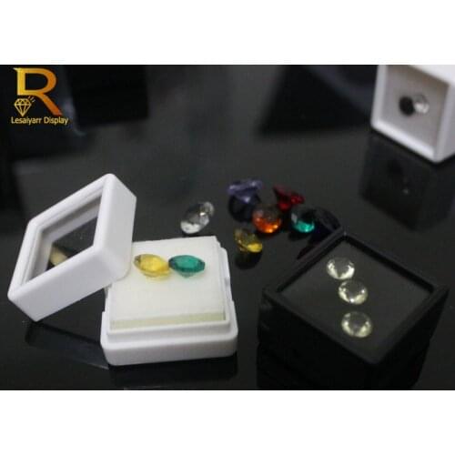 Lot of 100Pcs Gemstones Display Box Loose Diamond Jewelry Organizer Case Holder Gem Storage Container White Black