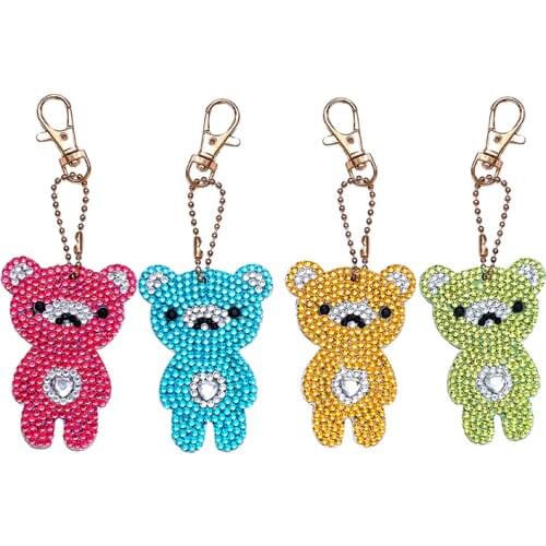 Hot 3/4/5 PCS/sets Diamond Painting Keychain Kits Diamond Pendant for Art Craft Key Ring Phone Charm Bag Decor RossBeauty