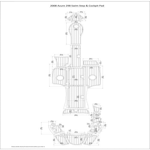 2008 Azure 298 Swim Step & Cockpit Pad Boat EVA Faux Teak Decking Floor Pad