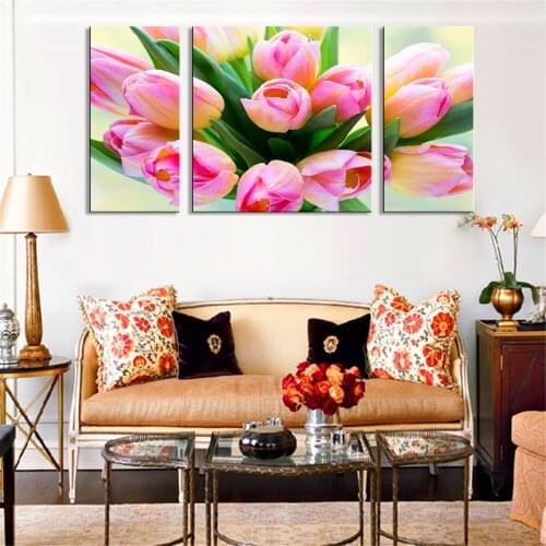 Canvas wall art Nordic plaques Modular painting flowers posters and prints triptych flower poster cuadros modern art canvas