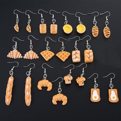 New Personality Creative Baking Cake Earrings Girls Fashion Resin Simulation Bread Earrings For Women Eardrop Jewelry Gifts