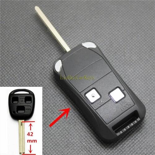 PINECONE Key Shell for LEXUS IS GS ES LS RX IS200 Key 2 Buttons Uncut 42MM Blade Modified Mini Car Remote Blank Key Case 1 PC
