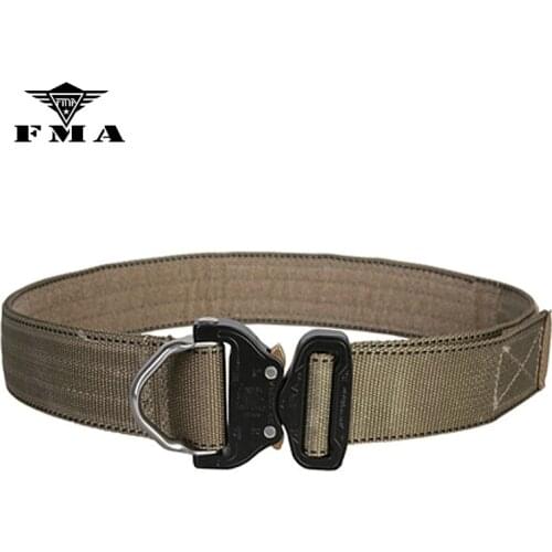 FMA Waist Support Military D-Ring Riggers Belt 1.75 Inch Cobrabuckle Shooter Paintball Airsoft Wargame Belt Black EDC Belt
