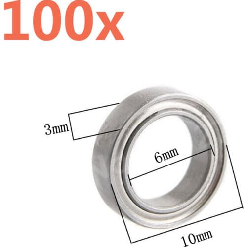100 Pieces RC Car Part 6*10*3mm Ball Bearing For 1/18 Scale Models Revel 24540 Scorch Hobbico Dromida BX/MT/SC4.18 Monster Truck