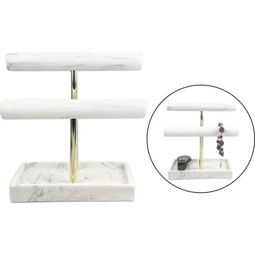 2 Tiers Luxury Marble Watch Holder Display Stand Jewelry Bracelet Bangle Watch Strap Case Jewelry Organizer Showcase
