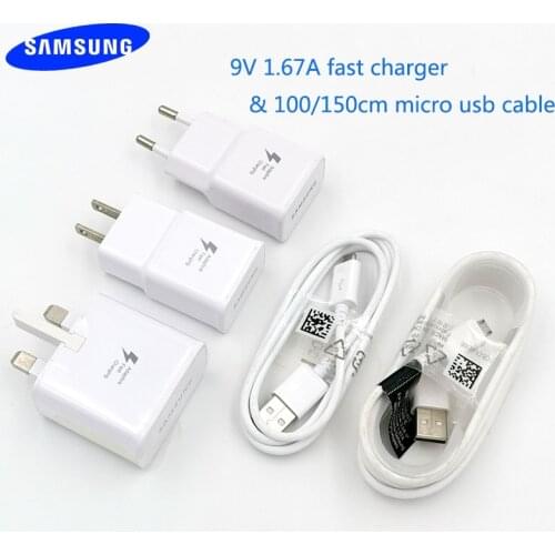 Samsung Charger USB Fast Power Adapter Quick Charge micro usb Cable For Galaxy s7 s6 edge plus a10 a5 a3 2016 A7 2018 J5 J6 c9
