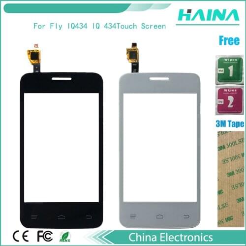 10pcs/lot white/black phone touchscreen Sensor For Fly IQ434 IQ 434Touch Screen Digitizer Screen replacement + tracking