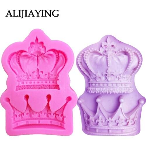 M0761 Royal crown silicone fandont mold Silica gel moulds crowns Chocolate molds candy mould wedding cake decorating tools