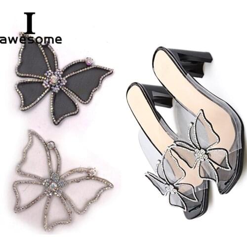1pcs bow-knot Bridal Wedding Party Shoes flower Accessories High Heels Shoes DIY Manual mesh Rhinestone Shoe Jewelry Decorations