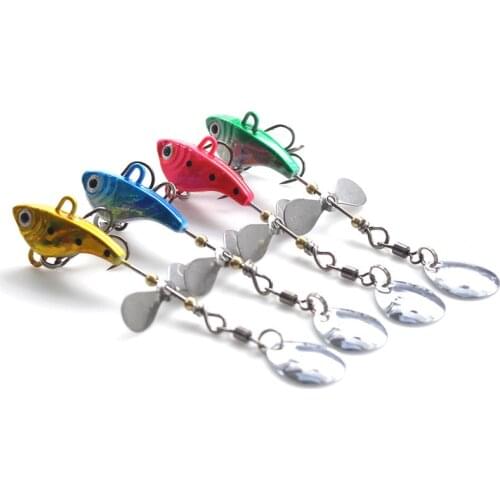 1 Pcs 8.5cm/12g Propeller VIB Small Cyclone New Rotating Sequin VIB Sequin Tremor Bait Metal Bionic False Bait