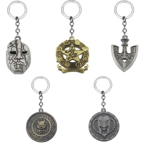 1 Pcs Cute JoJos Bizarre Adventure Cosplay Alloy Keyring Diamond Killer Queen Josuke Jotaro Higashikata Keychain Figure Toys