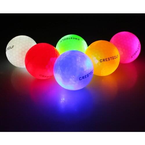 10 Pack) Crestgolf Flashing Glowing Golf Ball,Night Glow Flash Light up LED Golf Ball,six Color for Your Choice