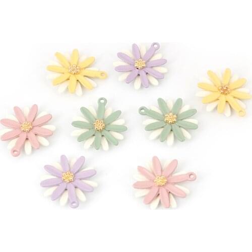 2pcs/lot 20*24mm Metal Flower Shape Charms Pendants For DIY Earrings Bracelet Necklace Jewelry Making Accessories