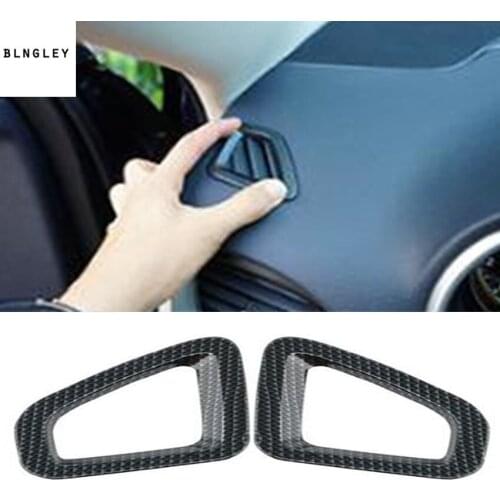 2pcs/lot ABS carbon fiber grain High position air conditioning outlet decoration cover for 2016-2018 JEEP Cherokee