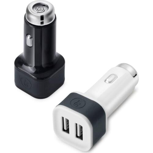 2 in 1 Car Charger Integrated with Cigarette Lighter Dual USB Charger Adapter for iPhone iPad Android DVR 12-24V Universal