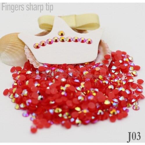 2017 1000pcs 3mm Milk Jelly beads nail art new red AB flat nail DIY mobile phone shell decorative diamond J03