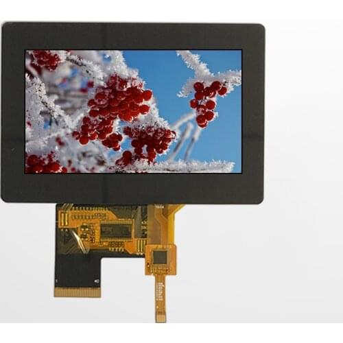 4.3inch 800*480, full viewing angle, wide operating temperatur LVDS, ST7262, high brightness IPS LCD with capacitive touch panel