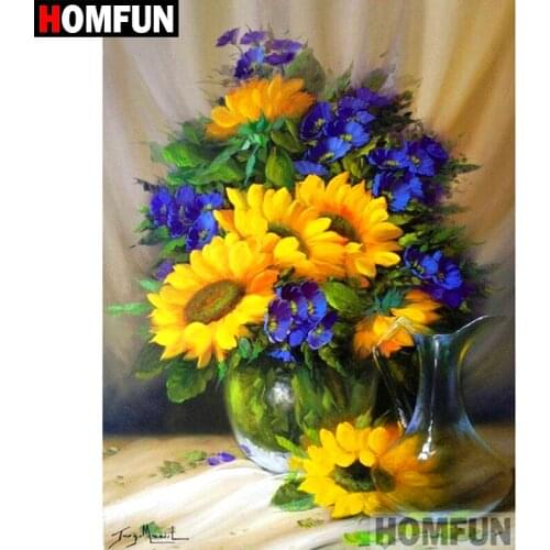 HOMFUN 5D DIY Diamond Painting Full Square/Round Drill "Colored flower" Embroidery Cross Stitch gift Home Decor Gift A08909