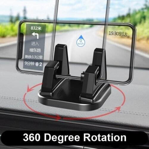 360Degree Rotating Car Phone Holder ABS Silicone Live Desktop Phone Holder Navigation Bracket Universal Car Interior Accessories