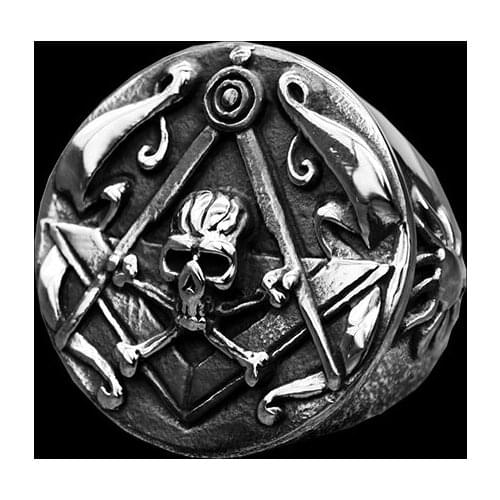 Big ring Vintage Crossbones Skull Stainless Steel Ring Fine Detail Punk Biker Vintage Jewelry Gift For man Boyfriend GiftOSR466