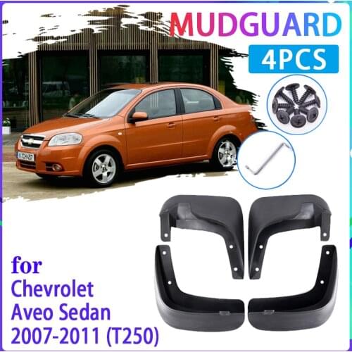 4 PCS Car Mud Flaps for Chevrolet Aveo Sedan Saloon T250 2007~2011 Mudguard Splash Guards Fender Mudflaps Auto Accessories