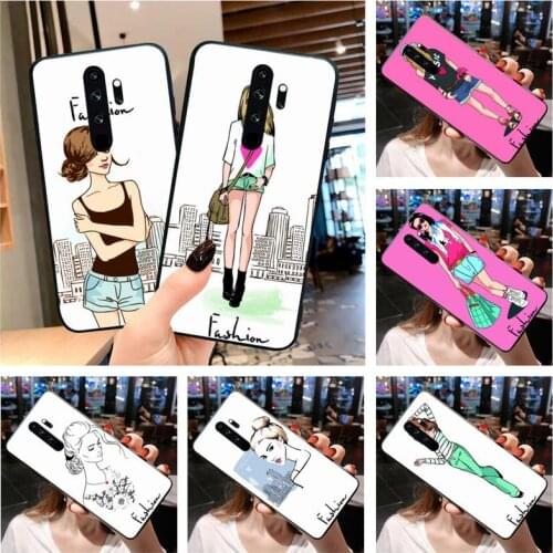 French fashion girl Phone Case for Redmi 9A 8A 7 6 6A Note 9 8 8T Pro Max Redmi 9 K20 K30 Pro