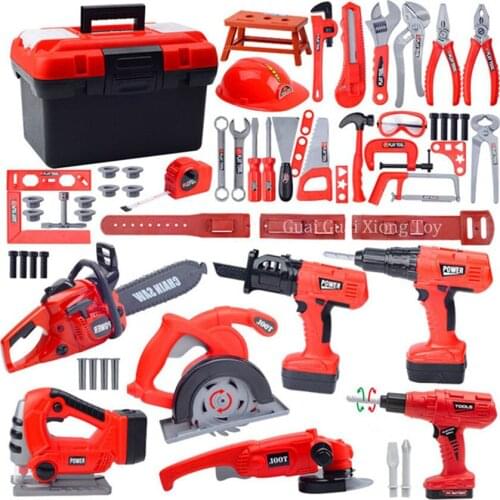 Kids Toolbox Kit Engineer Simulation Repair Tools Educational Toy Electric Drill Screwdriver Tool Pretend Play Toys For Children