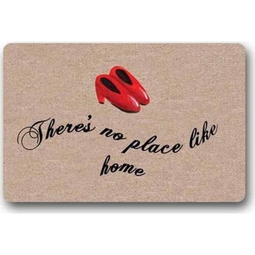 Door Mats Theres no Place Like Home Red High Heels Custom Rectangle Entryways Non Slip Indoor/Outdoor Doormat Floor Mat