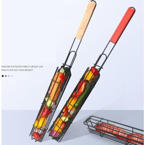 Hot Square Barbecue Net Practical Barbecue Utensils Iron Wire Portable Barbecue BBQ Grill Basket Outdoor Camping Grill Mesh Tool