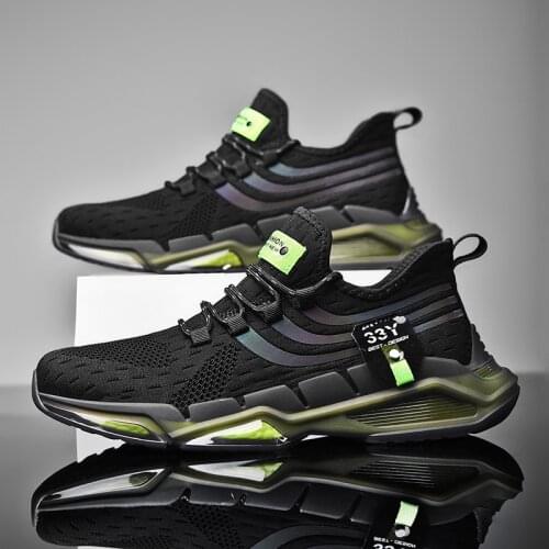 Mens shoes summer leisure sports casualsneakers fly-woven mesh breathable comfortable elastic non-slip light vulcanized shoes