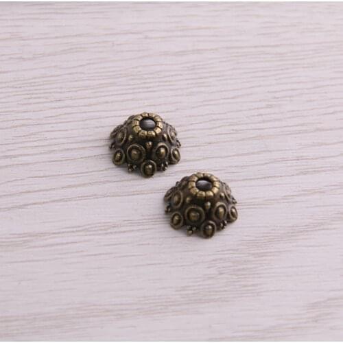 SWEET BELL 60pcs 7*12*12mm Two Color Receptacle Hollow Flower DIY Spaced Jewelry Accessories Charms For Jewelry Making