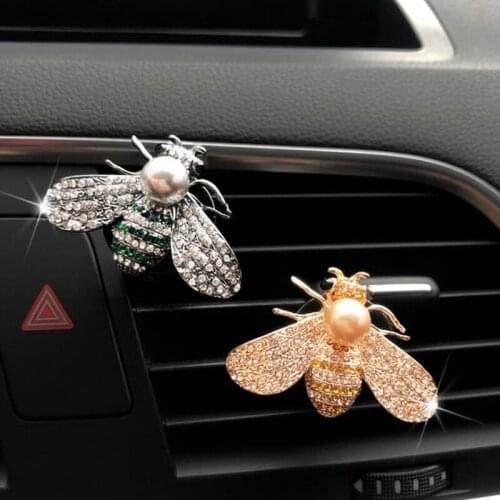 Fashion Angel Bee Car Accessories Air Outlet Clip Rhinestone Diamond Perfume Clip Air Outlet Clip Air Freshener Accessories