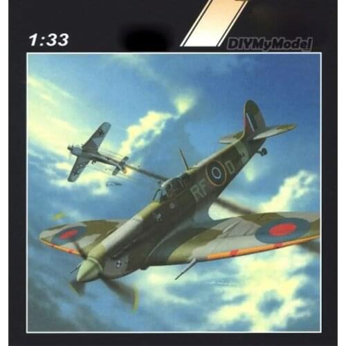 DIYMyModeI Spitfire VC 1:33 jet fighter DIY Handcraft Paper Model KIT Handmade Toy Puzzles Gift Movie props