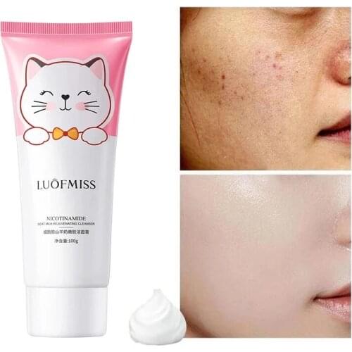 Niacinamide Goat Milk Rejuvenating Cleanser Whitening Moisturizing Delicate Refreshing Smooth Gentle Facial Cleanser