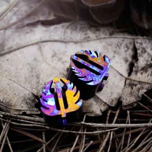 Knife DIY Knife Baked blue Titanium alloy Lanyard Pendant -Phoenix wings bead --1 piece price