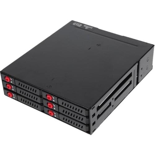 Oimaster 6 Bay Hard Disk Enclosure Rack Data Storage For 2.5" SATA SSD HDD Home Backup Mail Storage Computer Case Server Chassis