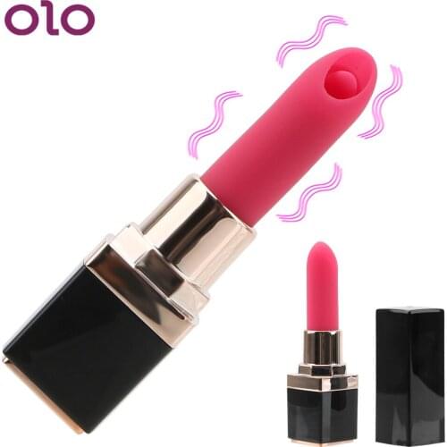 OLO 10 Speed Bullet G-spot Massage Clitoris Stimulator Tongue Vibrator Lipstick Vibrator Women Masturbation Sex Toys for Women