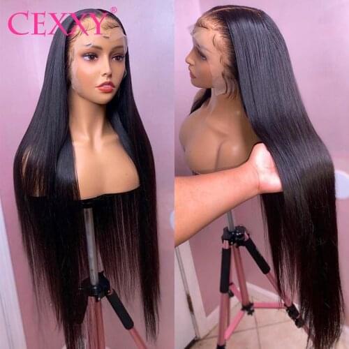 13*4 HD Transparent Lace Front Human Hair Wigs Pre Plucked 16-30inch Brazilian Straight Lace Frontal Wig With Baby Hair Remy