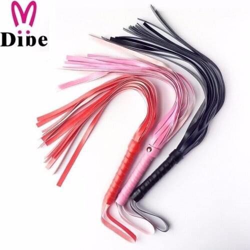 45cm Pu Leather Sex Spanking Tassel Whip Slap Body Strap Beat Lash Flog Tool Fetish Adult Slave Sm Game Toy For Couple Men Women