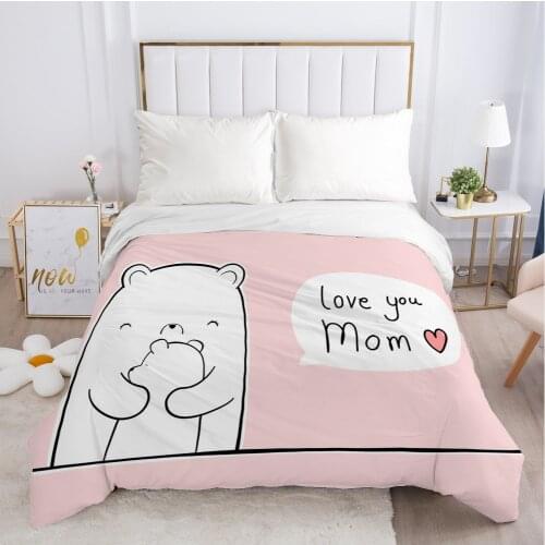 1pc Children Cartoon Duvet cover Quilt/Blanket/Comfortable Case 140x200 Single Size Cute Bedding for child kids baby LOVE