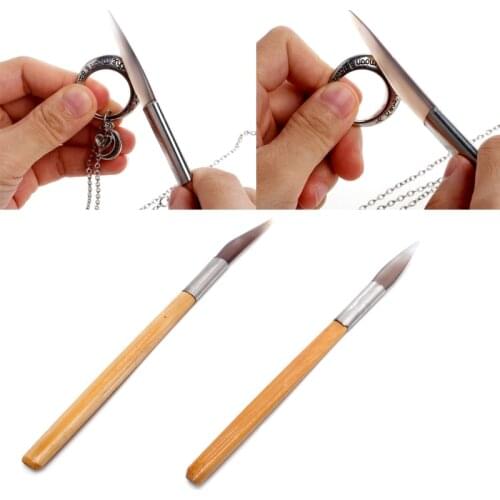 Agate Burnisher Polishing Knife With Bamboo Handle Jewelry Making Tools New