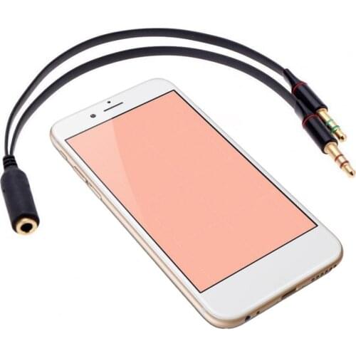 Portable 3.5mm Audio Cable Adapter 2 in 1 Stretch-resistant TPE Convenient Headphone Splitter For Mobile Phones Headset Laptops