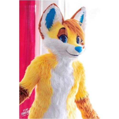 Professional Fursuit Gold Husky Dog Complete Costume Cosplay Party Event Adult Kids Size Complete Suit New Fancy Dress