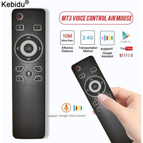 MT3 Air Mouse Voice Infrared Remote Control with 2.4G USB Receiver Gyro Sensing Mini Wireless Smart Remote for Android TV BOX PC