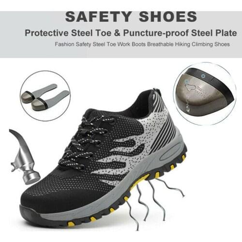 Work Safety Shoes For Men And Woman Wear-Resistant, Breathable,Outdoor Anti-Slip Steel Puncture Proof Construction Boots