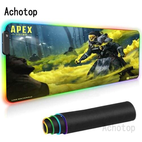 RGB Apex Legends Mouse Pad Glowing Usb Led Notbook Mousepad Waterproof Gaming Padmouse Gamer to Keyboard Luminous Mouse Mats