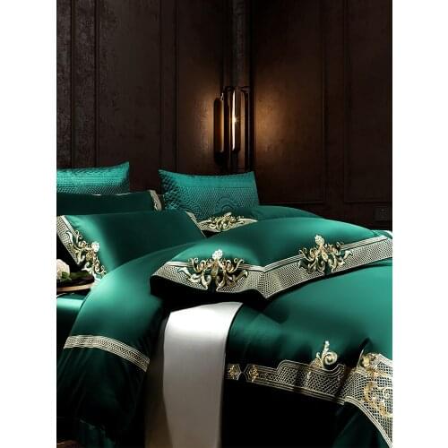 Luxurious Egyptian Cotton Bedding Set Embroidered Bed Linen Euro Duvet Cover Set King Queen Size Bedspread Bed Sheet Set