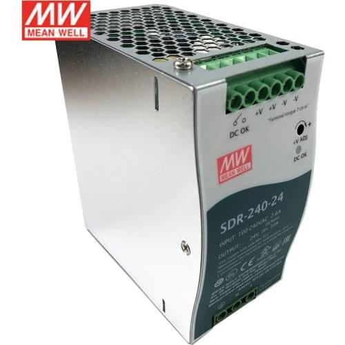 SDR-240 MEAN WELL 240W Slim DIN Rail Switching Power Supply 110V/220V AC to 24V/10A 24V/5A Industrial Din rail Transformer SMPS