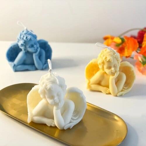 3D Angel Silicone Candle Mold DIY Aromatic Candle Making Plaster Soap Resin Mold Fondant Cake Decor Gift Home Craft Supplies