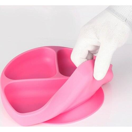 Suction Cup Strong Sticky Baby Silicone Food Plate Placemat Childrens Creative Section Smiling Silicone Plate